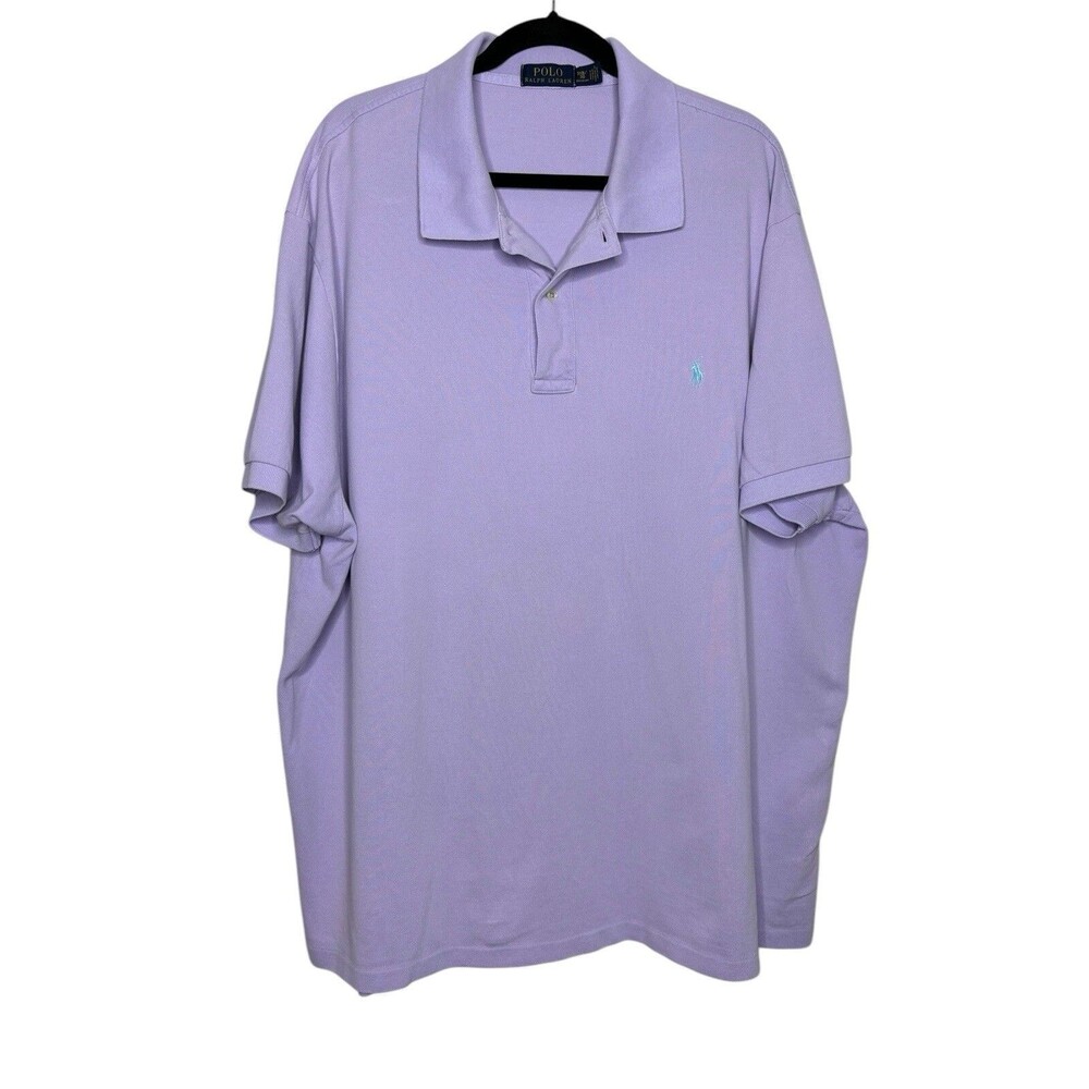 Ralph Lauren Shirt Mens 3XB Big Purple Rugby Knit Pony Polo Classic Preppy